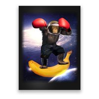Astronaut Monkey Boxing In Space Poster