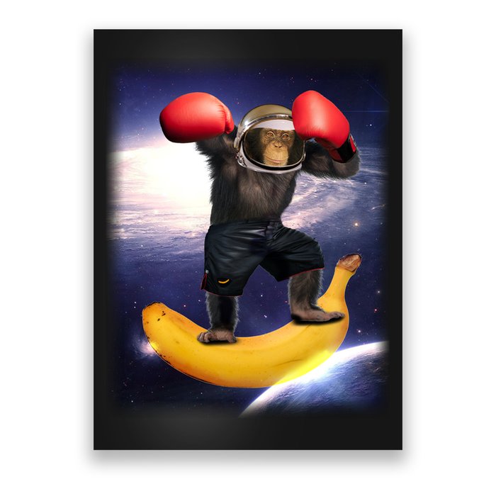 Astronaut Monkey Boxing In Space Poster