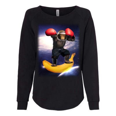 Astronaut Monkey Boxing In Space Womens California Wash Sweatshirt