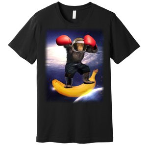 Astronaut Monkey Boxing In Space Premium T-Shirt