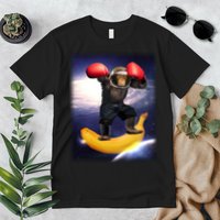 Astronaut Monkey Boxing In Space Premium T-Shirt