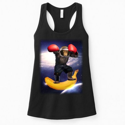 Astronaut Monkey Boxing In Space Womens Tank Top