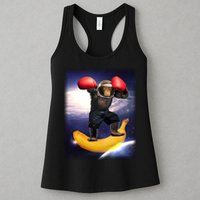 Astronaut Monkey Boxing In Space Womens Tank Top