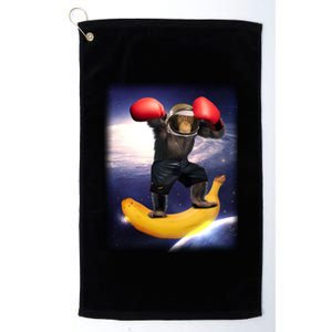 Astronaut Monkey Boxing In Space Platinum Collection Golf Towel