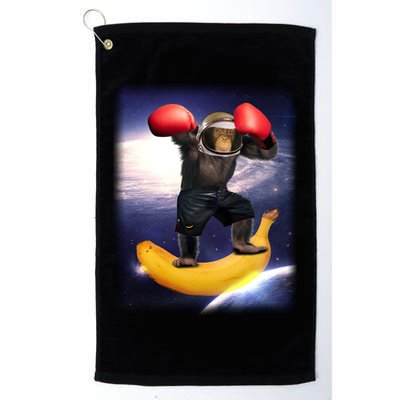 Astronaut Monkey Boxing In Space Golf Towel