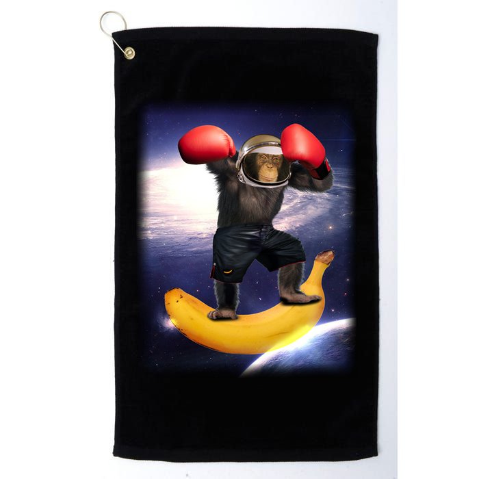 Astronaut Monkey Boxing In Space Golf Towel