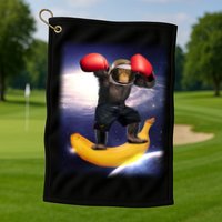 Astronaut Monkey Boxing In Space Golf Towel