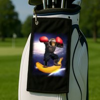 Astronaut Monkey Boxing In Space Golf Towel