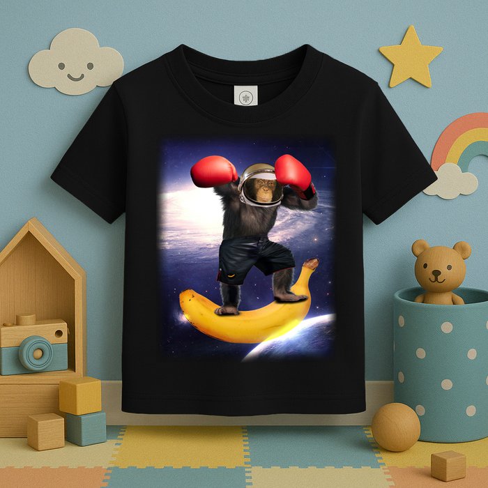 Astronaut Monkey Boxing In Space Toddler T-Shirt