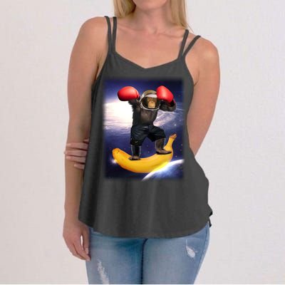 Astronaut Monkey Boxing In Space Women's Strappy Tank