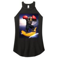 Astronaut Monkey Boxing In Space Women's Perfect Tri Rocker Tank