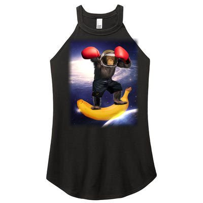 Astronaut Monkey Boxing In Space Women's Perfect Tri Rocker Tank