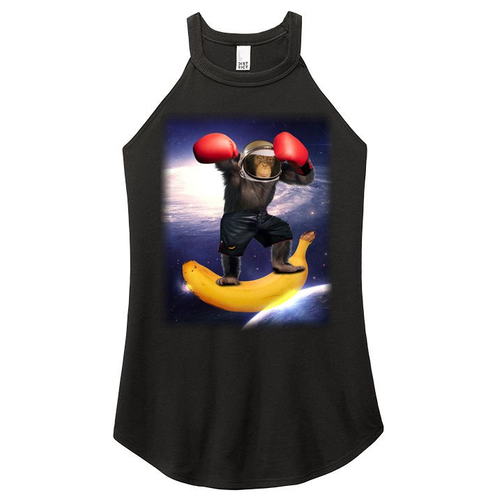 Astronaut Monkey Boxing In Space Women's Perfect Tri Rocker Tank