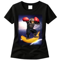 Astronaut Monkey Boxing In Space Womens T-Shirt