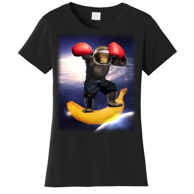 Astronaut Monkey Boxing In Space Women's T-Shirt