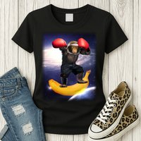 Astronaut Monkey Boxing In Space Womens T-Shirt