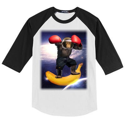 Astronaut Monkey Boxing In Space Kids Colorblock Raglan Jersey