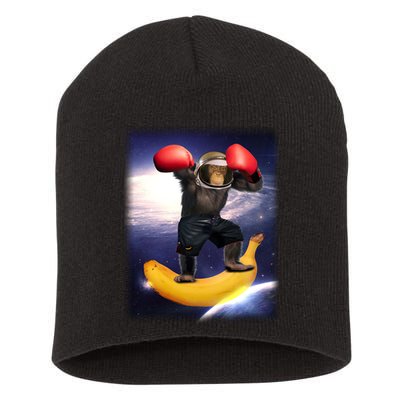 Astronaut Monkey Boxing In Space Short Acrylic Beanie