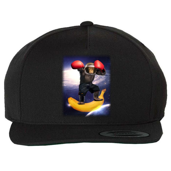 Astronaut Monkey Boxing In Space Wool Snapback Cap