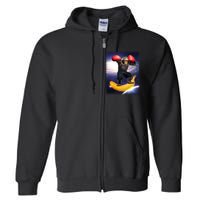 Astronaut Monkey Boxing In Space Full Zip Hoodie