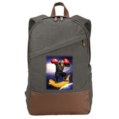 Astronaut Monkey Boxing In Space Cotton Canvas Backpack