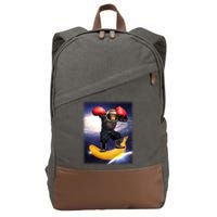 Astronaut Monkey Boxing In Space Cotton Canvas Backpack