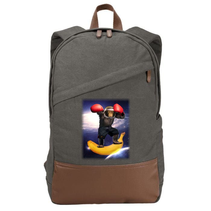 Astronaut Monkey Boxing In Space Cotton Canvas Backpack