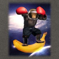 Astronaut Monkey Boxing In Space Cotton Canvas Backpack