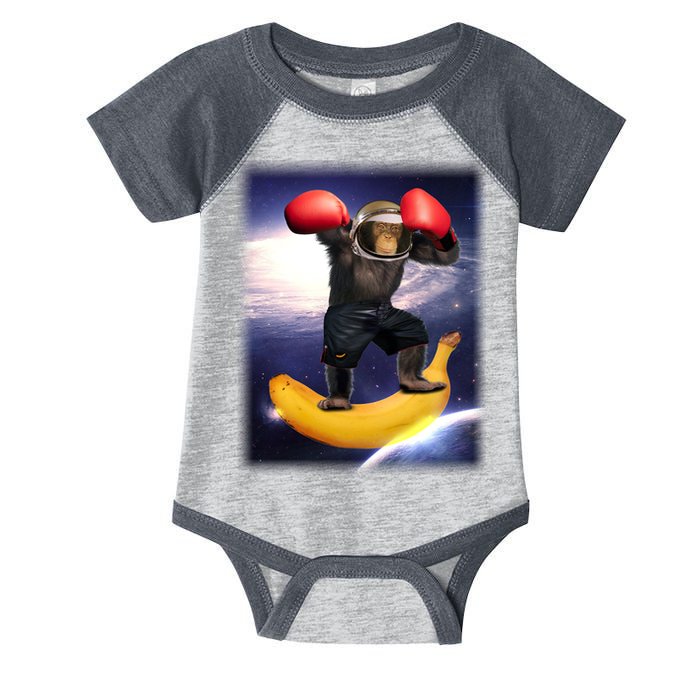 Astronaut Monkey Boxing In Space Infant Baby Jersey Bodysuit