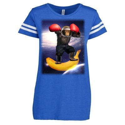 Astronaut Monkey Boxing In Space Enza Ladies Jersey Football T-Shirt