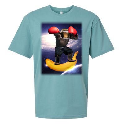 Astronaut Monkey Boxing In Space Sueded Cloud Jersey T-Shirt