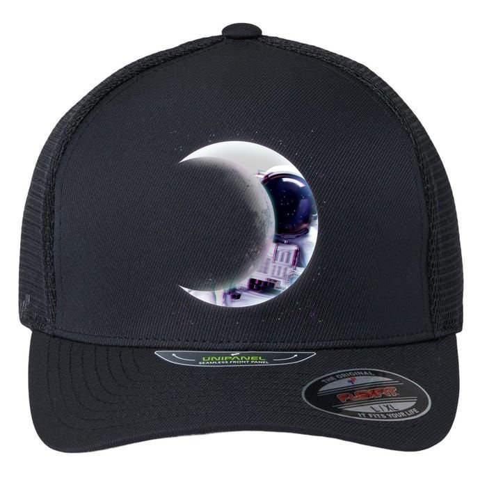 Astronaut Moon Flexfit Unipanel Trucker Cap