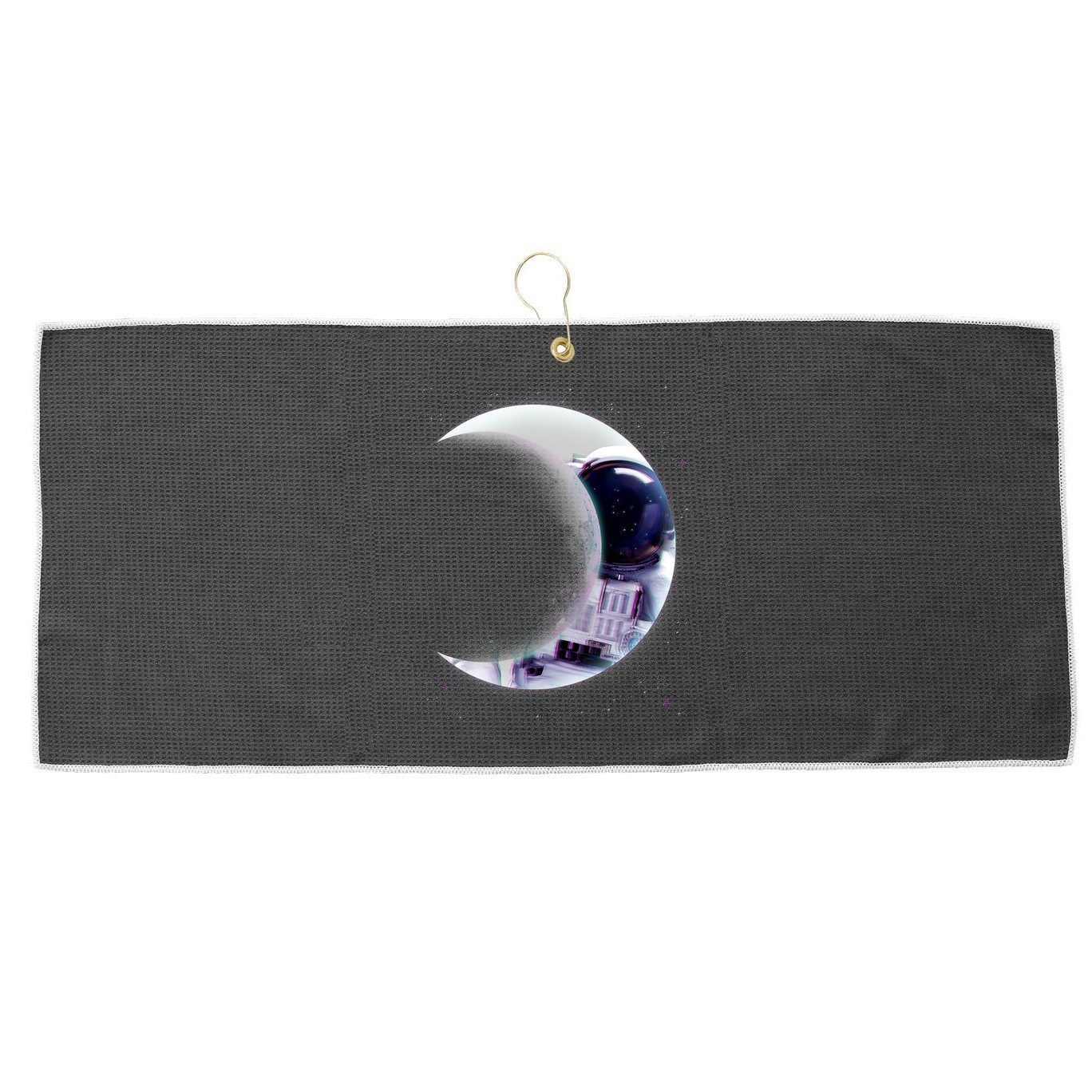 Astronaut Moon Large Microfiber Waffle Golf Towel