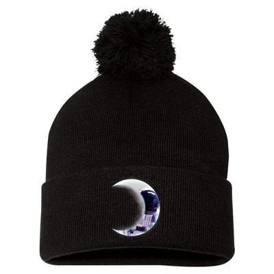 Astronaut Moon Pom Pom 12in Knit Beanie