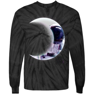 Astronaut Moon Tie-Dye Long Sleeve Shirt