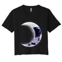 Astronaut Moon Women's Crop Top Tee