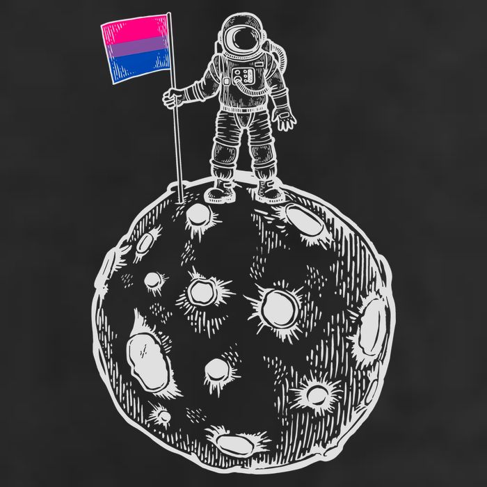 Astronaut Moon Bisexual Flag Space LGBTQ Gay Pride Cool Comfort Performance Bucket Hat