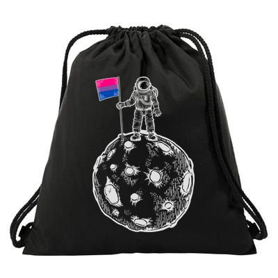 Astronaut Moon Bisexual Flag Space LGBTQ Gay Pride Drawstring Bag