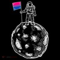 Astronaut Moon Bisexual Flag Space LGBTQ Gay Pride Cooling Performance Long Sleeve Crew