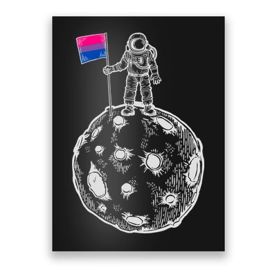 Astronaut Moon Bisexual Flag Space LGBTQ Gay Pride Poster