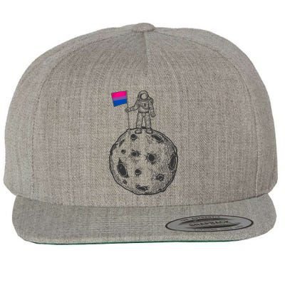 Astronaut Moon Bisexual Flag Space LGBTQ Gay Pride Wool Snapback Cap