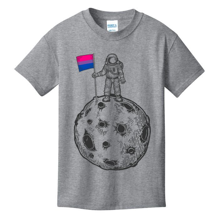 Astronaut Moon Bisexual Flag Space LGBTQ Gay Pride Kids T-Shirt