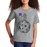 Astronaut Moon Bisexual Flag Space LGBTQ Gay Pride Kids T-Shirt