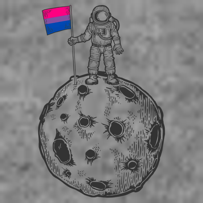 Astronaut Moon Bisexual Flag Space LGBTQ Gay Pride Kids T-Shirt