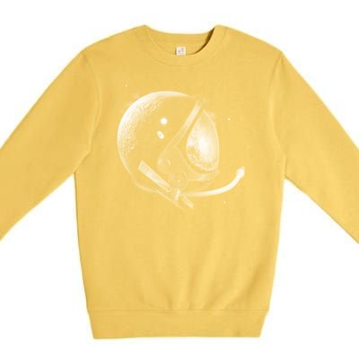 Astronaut Moon Helmet Premium Crewneck Sweatshirt