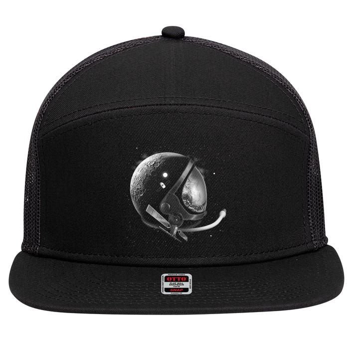Astronaut Moon Helmet 7 Panel Mesh Trucker Snapback Hat