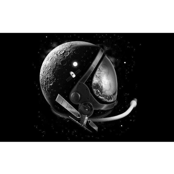 Astronaut Moon Helmet Bumper Sticker