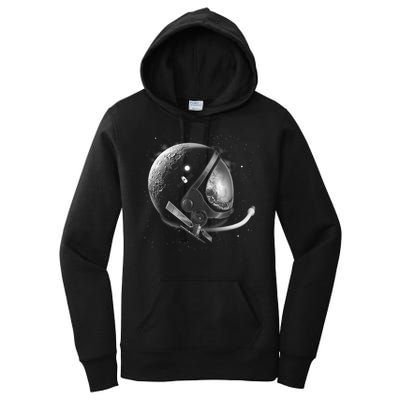 Astronaut Moon Helmet Women's Pullover Hoodie