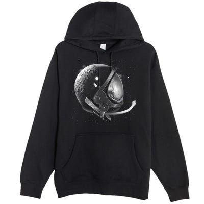 Astronaut Moon Helmet Premium Pullover Hoodie