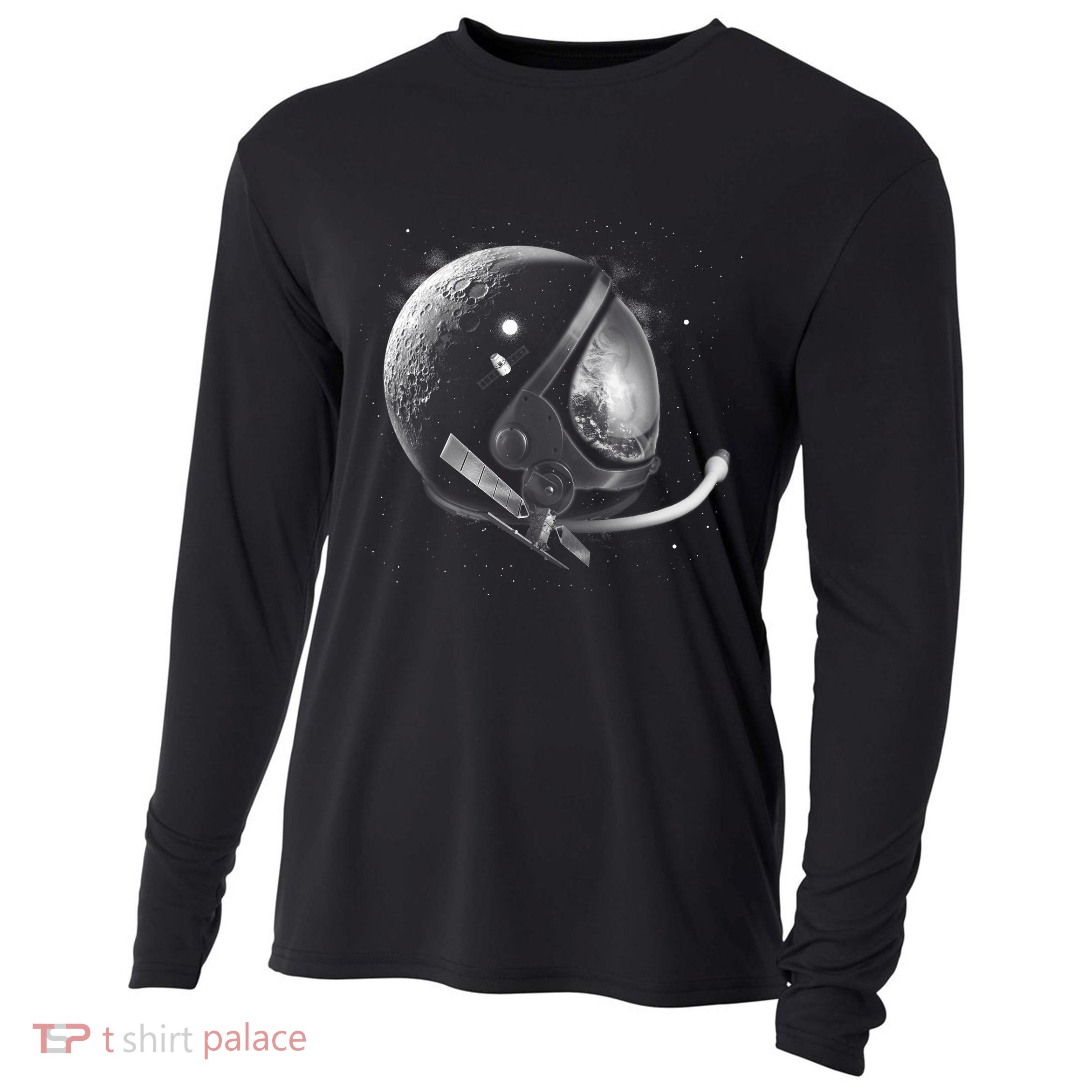 Astronaut Moon Helmet Cooling Performance Long Sleeve Crew